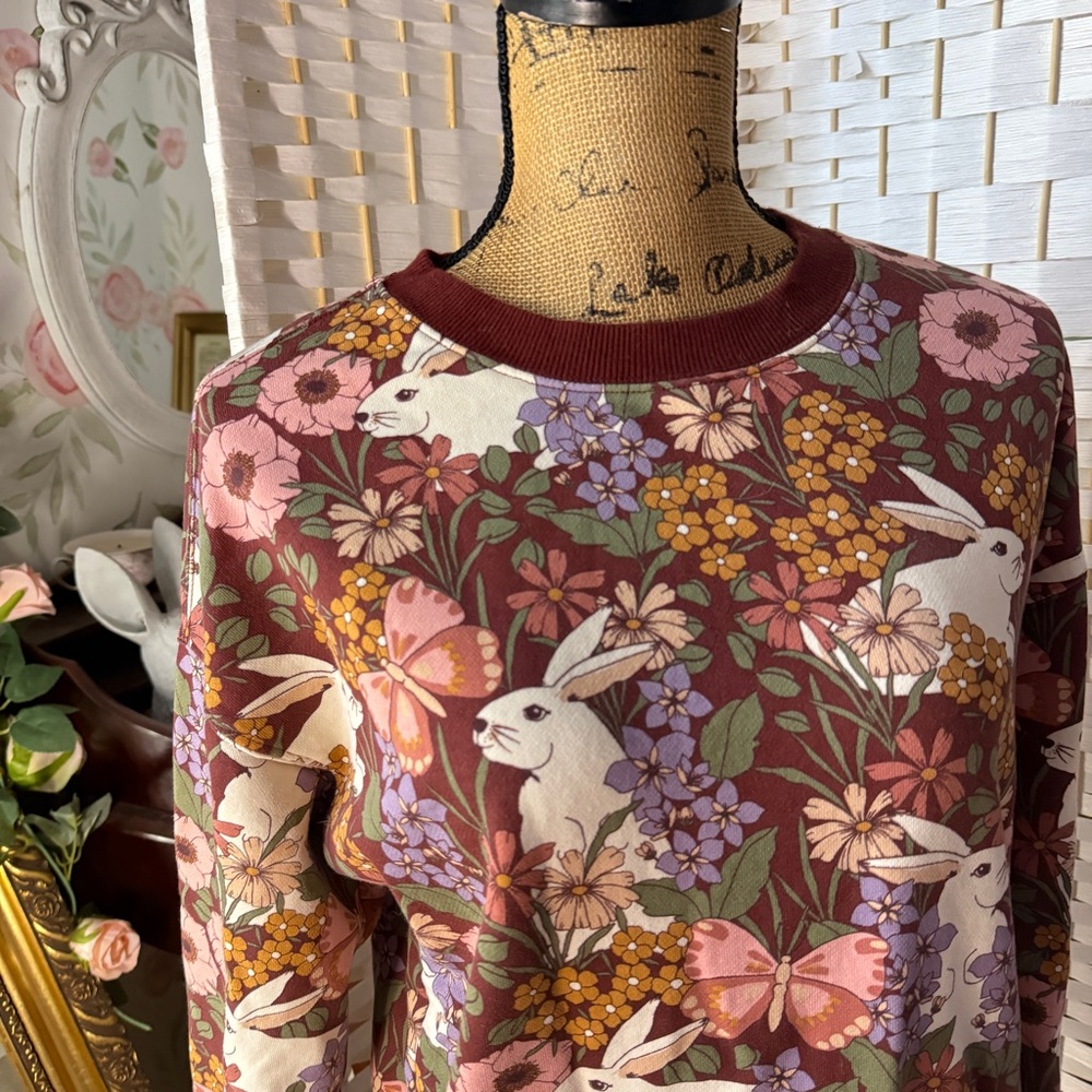 Floral Bunny Print Sweatshirt - ModCloth x Princess Highway - Picture 3 of 6